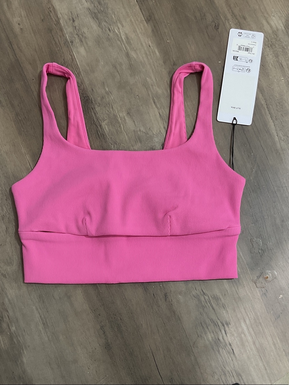 ALO Yoga Ribbed Hot Pink Sports Bralette